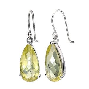 Pear Shape Lemon Quartz Drop & Dangle Earrings